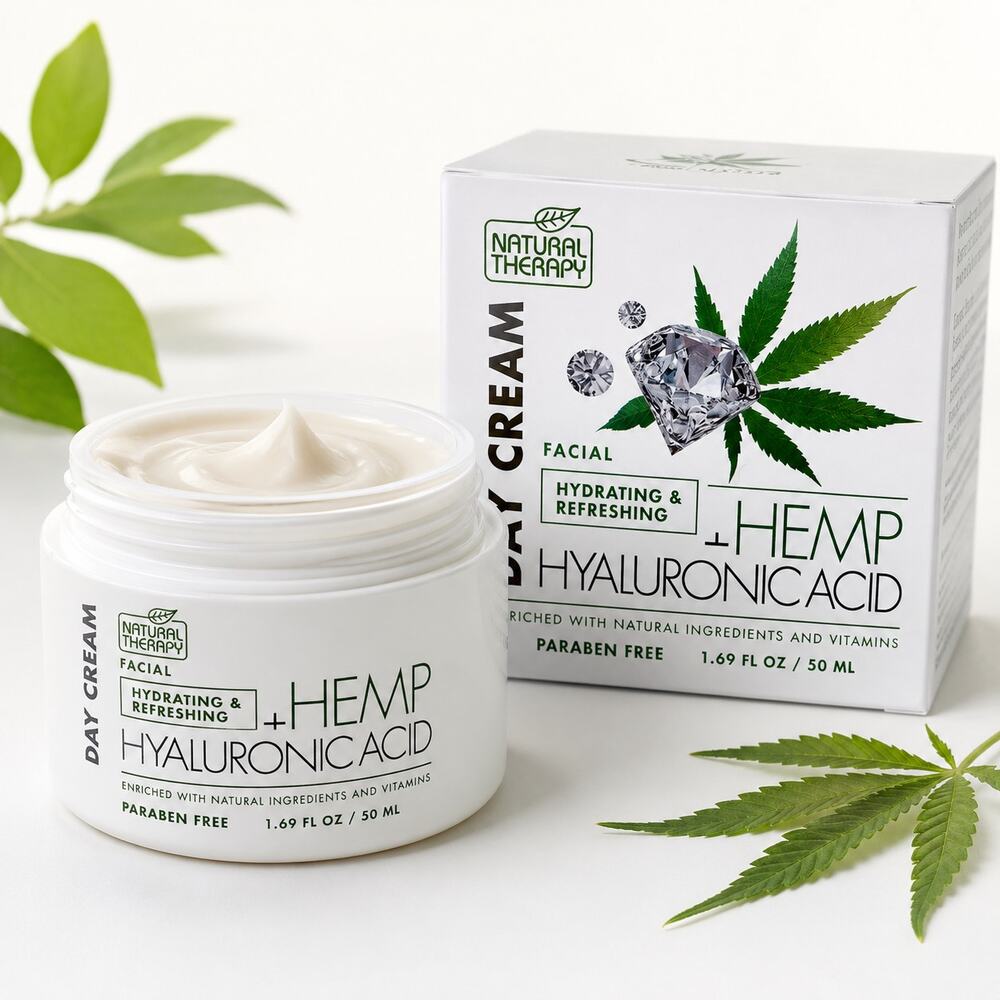 Natural Therapy Hemp + Hyaluronic Acid Face Cream Hydrating 1.69 oz